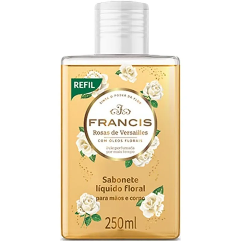 Sabonete Líquido Floral Rosas de Versailles 250ml Refil Francis
