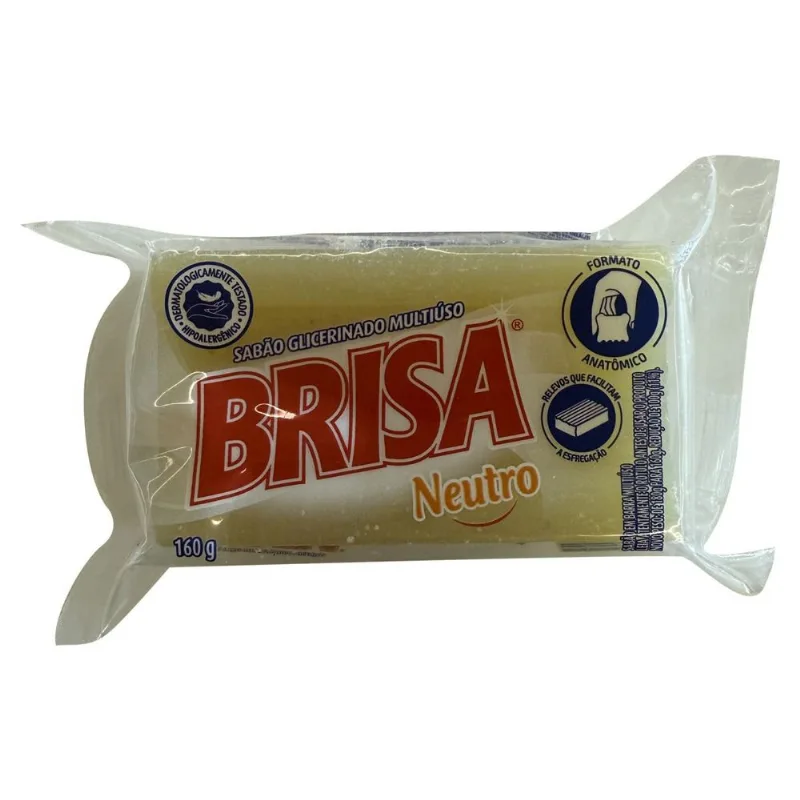 Sabão Barra Brisa Glicerinado Multiuso Flow Pack Neutro 160g