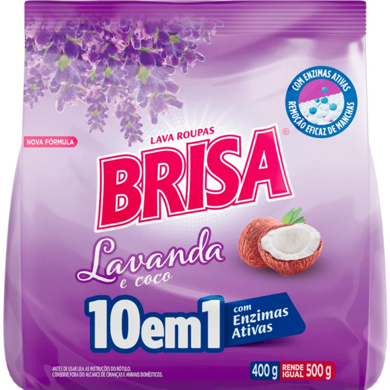 Lava Roupas em Pó Brisa Lavanda e Coco 400g
