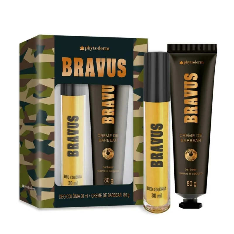 Kit Phytoderm Bravus Deo Colônia Mini 30ml + Creme de Barbear 80g