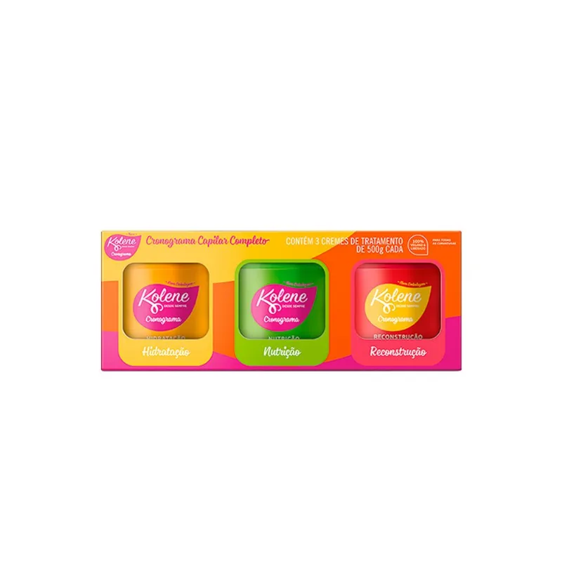 Mascara de Tratamento Kolene Minipack Cronograma 500g com 3un