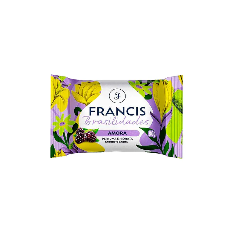 SAB.FRANCIS BRAS.AMORA ROXO 12X80 GR QTD. 1.00 DZ - Francis - Higiene E Beleza
