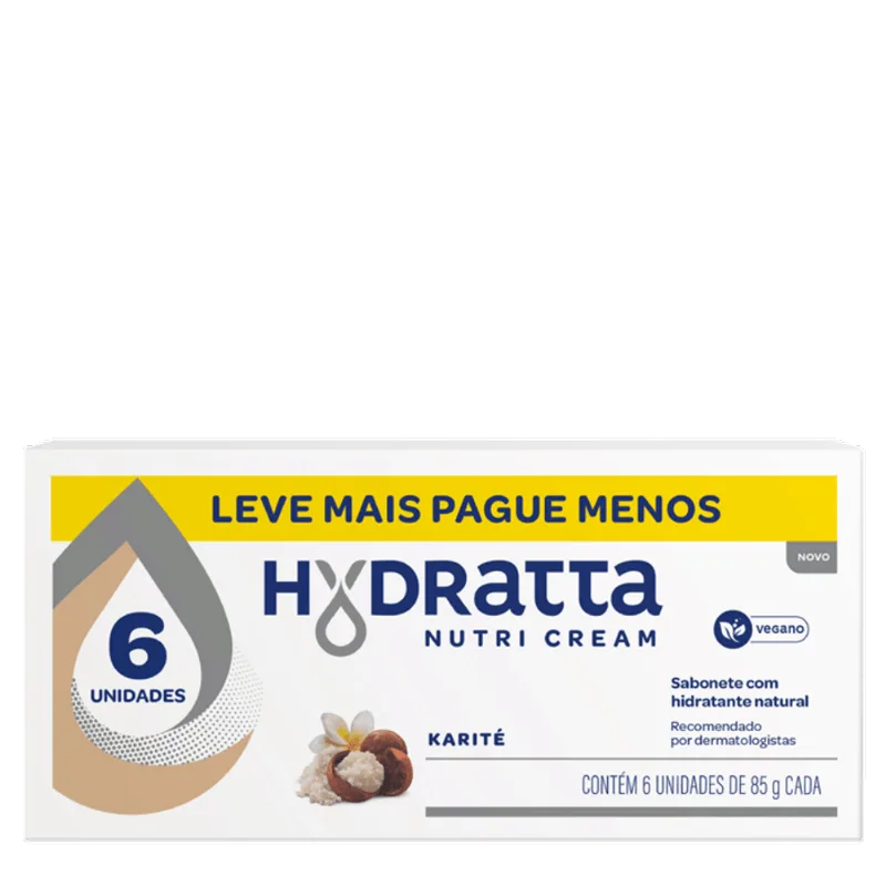 Kit Sabonete em Barra Hydratta Nutri Cream Karité 6 Unidades de 85g
