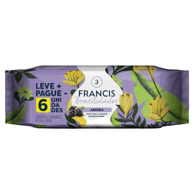 Sabonete Francis Brasilidades Roxo Amora 6 Unidades 80