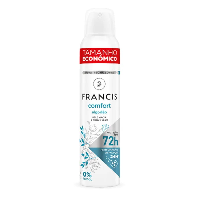 Desodorante Aerossol Francis Comfort Algodão 200ml - Não Informado - Higiene E Perfumaria