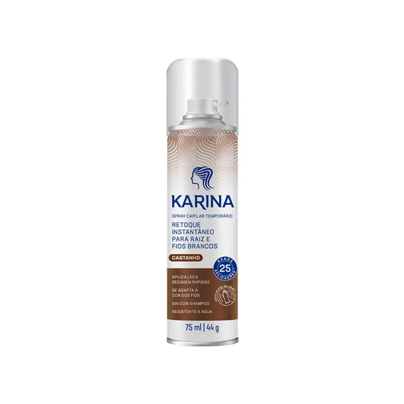 Retoque Capilar Karina Spray Castanho 75ml