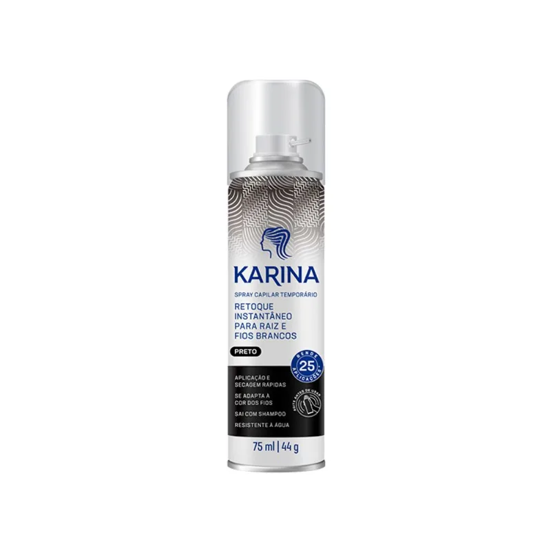 Retoque Capilar Karina Spray Preto 75ml