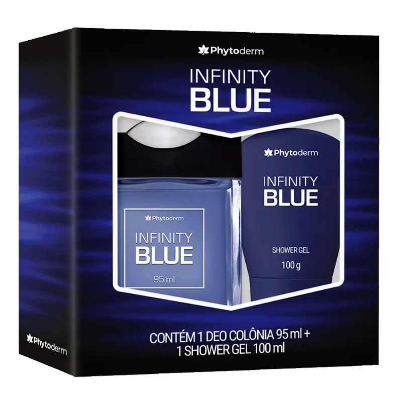 Kit Colônia e Shower Gel Phytoderm Infinity Blue 95ml+100ml