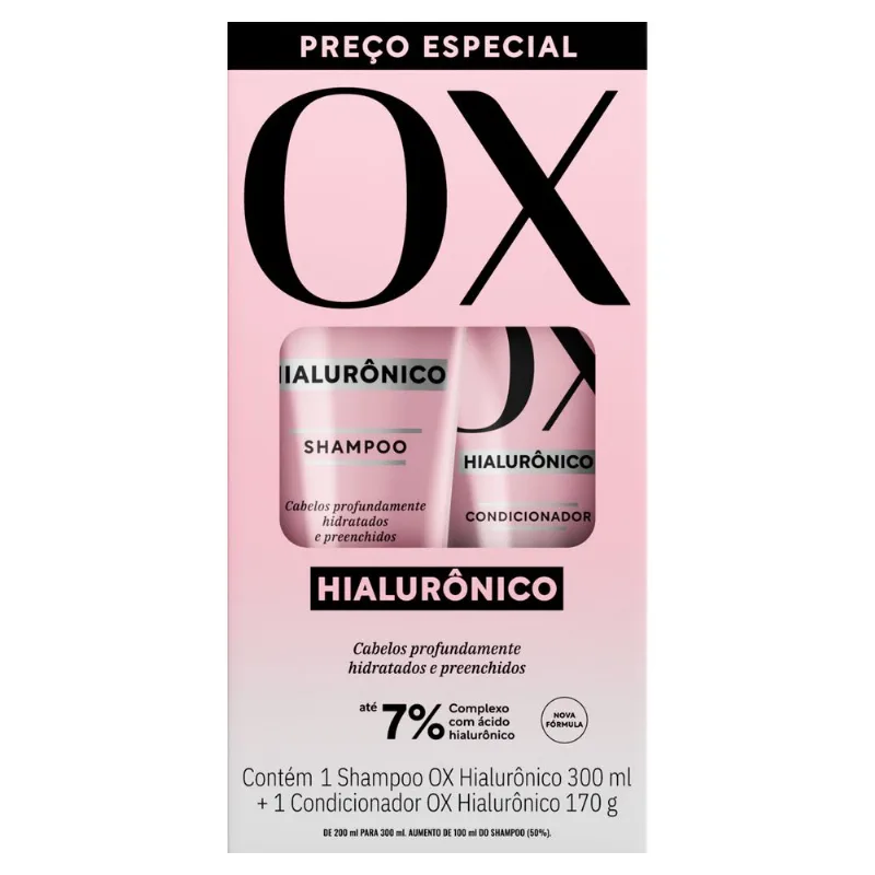 Kit Shampoo 300ml + Condicionador 170g OX Hialurônico