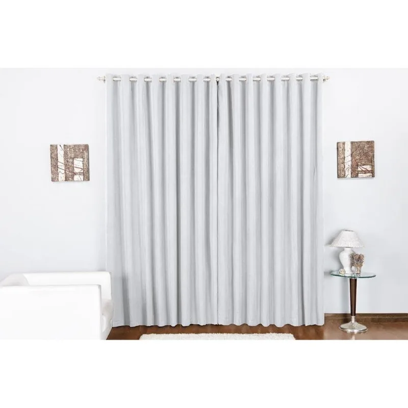 Cortina Duda para varão simples Tecido Oxford 2m Branco