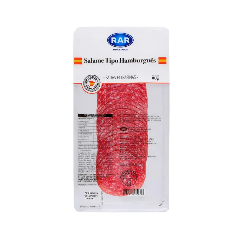 Salame Hamburgues Rar Fatiado 80g