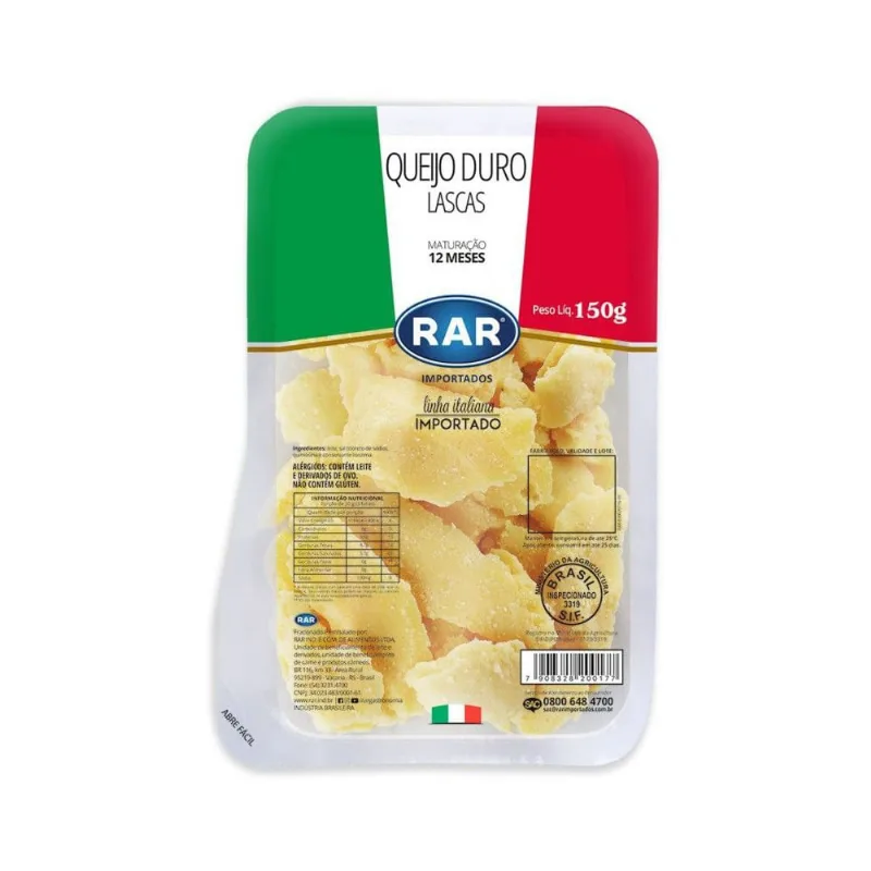 Queijo Duro Rar Importado Lascas 150g