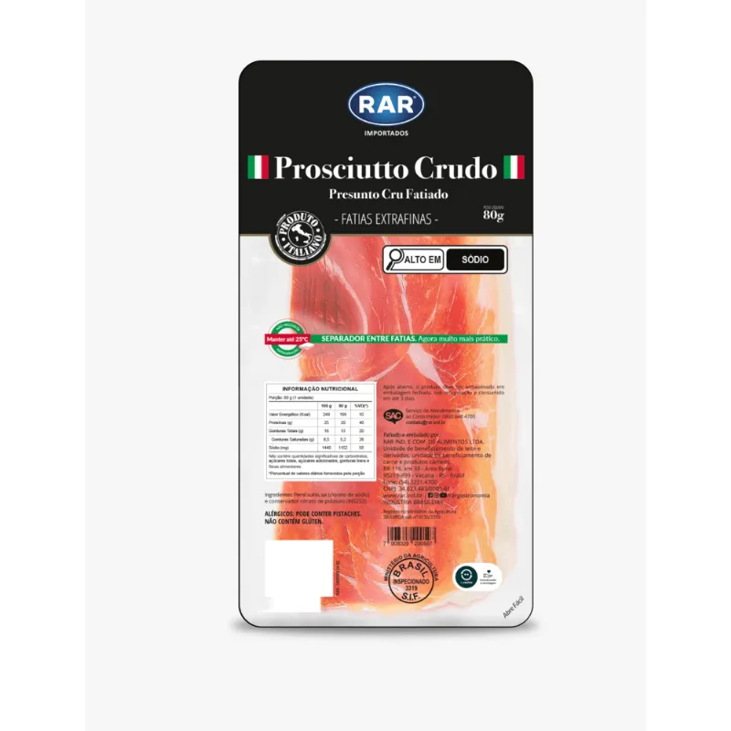 PRESUNTO CRU RAR 80G-FAT PROSCIUTTO