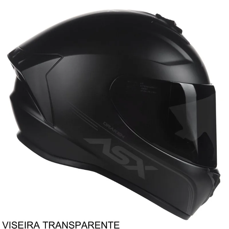 Capacete ASX Draken Solid Fosco Preto 56 (MP)