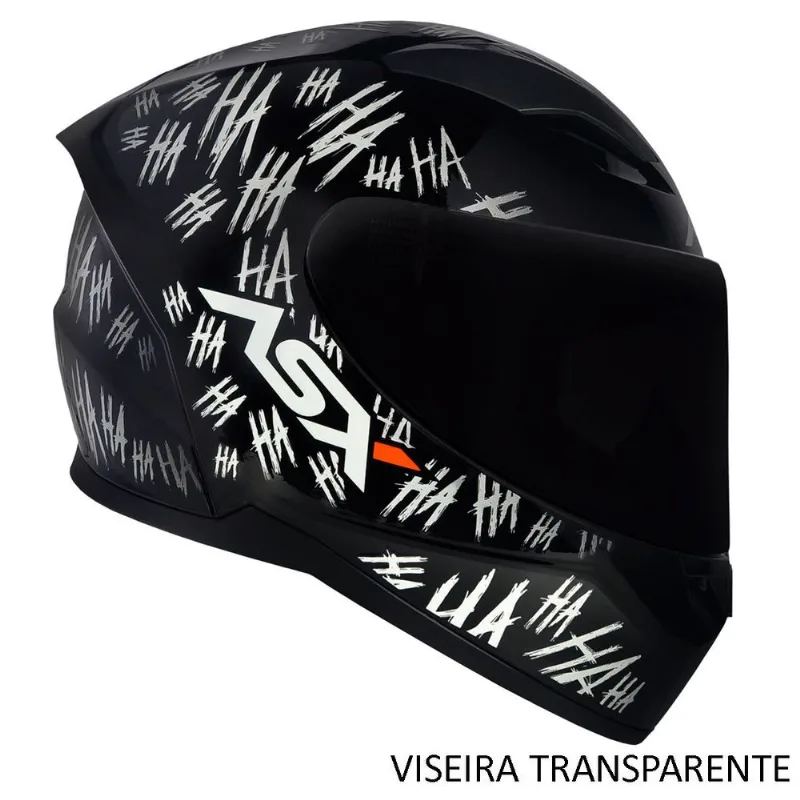 Capacete ASX City Fun Brilho Preto Branco 56 (MP)
