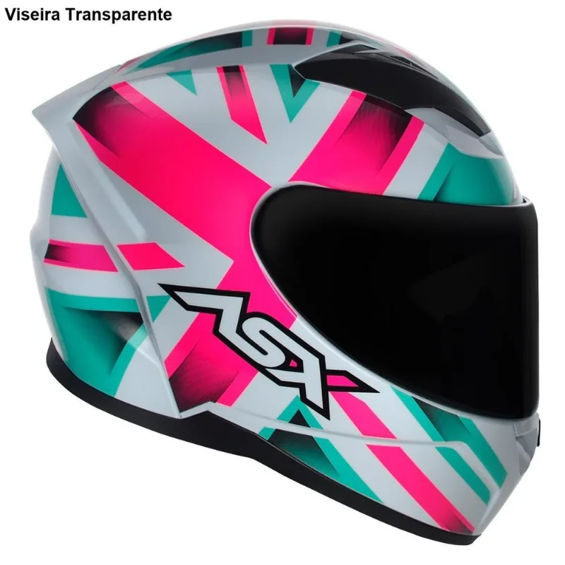 Capacete Asx City Branco E Rosa 58 (MP)