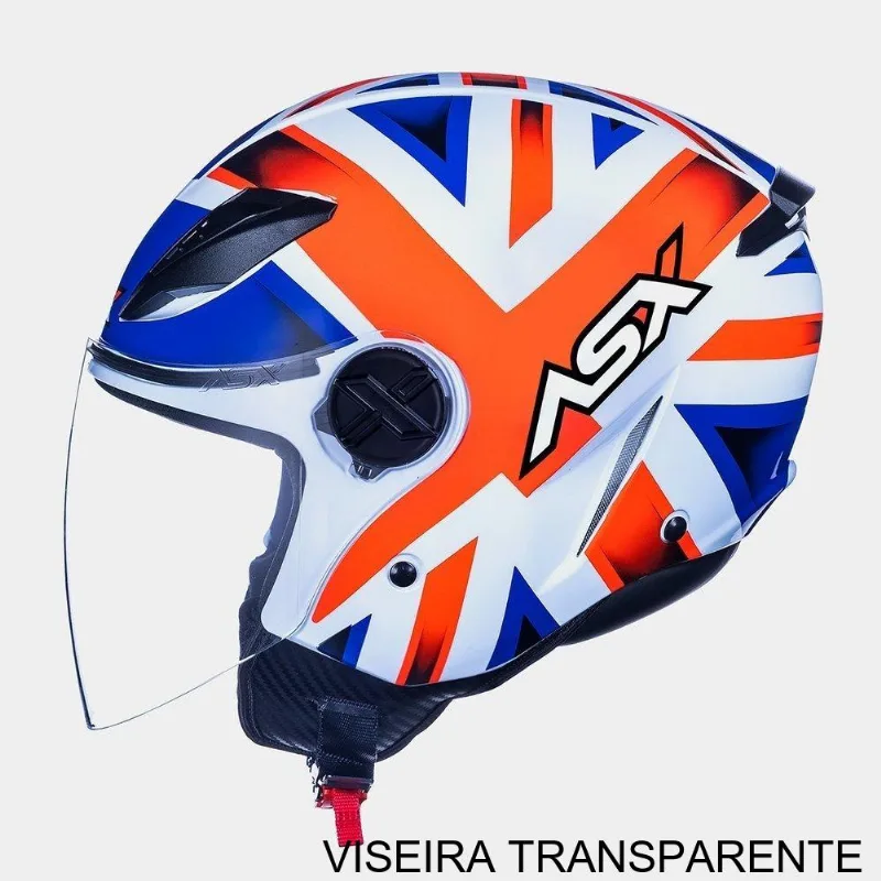 Capacete ASX City Air Kingdom Brilho Branco E Vermelho 58 (MP)