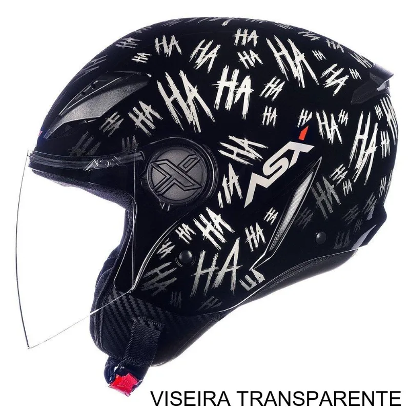 Capacete ASX City Air Fun Brilho Preto E Branco 62 (MP)