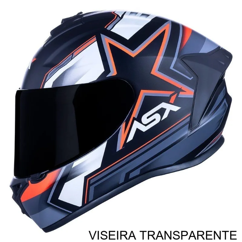 Capacete ASX Draken Pilot Fosco Preto E Cinza 62 (MP)