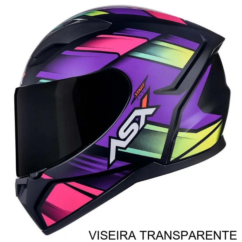 Capacete ASX City Start Fosco Preto E Lilás 62 (MP)