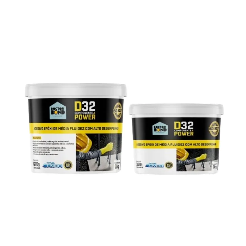 Adesivo Epoxi Média Fluidez D32 Power Cinza 1k (A+B) Doctor Bond