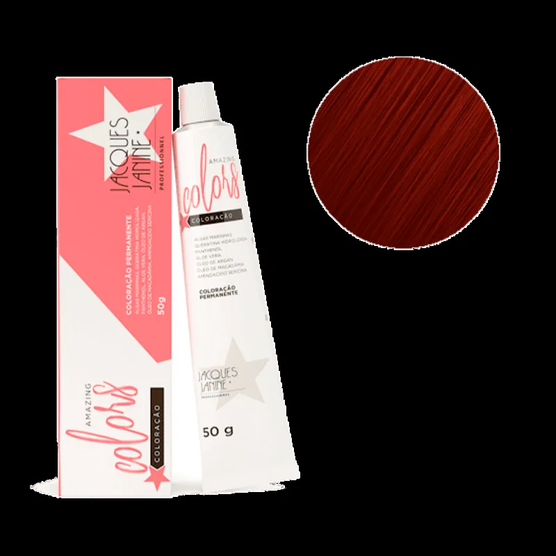 Coloração Jacques Janine Amazing Colors 6.66 Louro Escuro Vermelho Intenso