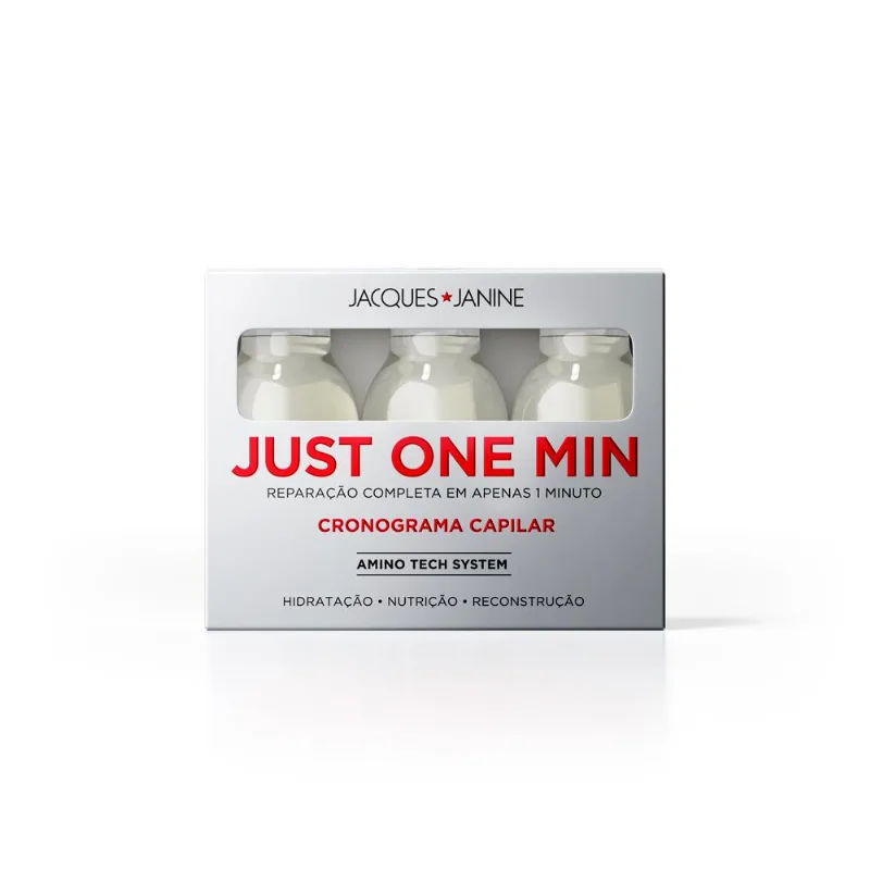 Kit Tratamento Capilar Jacques Janine Just One Min 3 Ampolas