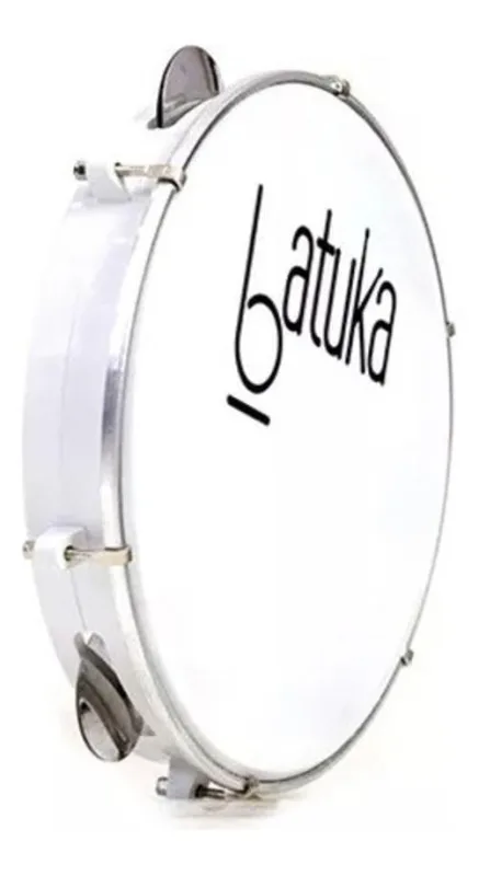 Pandeiro Luen 10 Pele Leitosa Batuka Abs Plat Inox Branco - Não Informado - Brinquedos