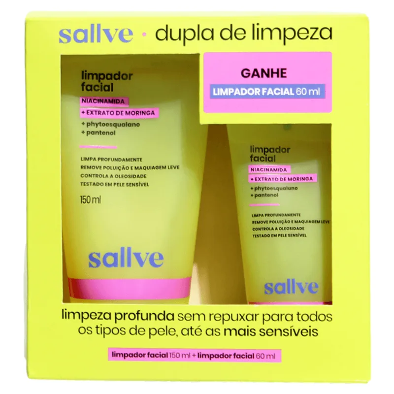 Kit Sallve Limpador Facial 150ml + Limpador Facial 60ml - Sallve