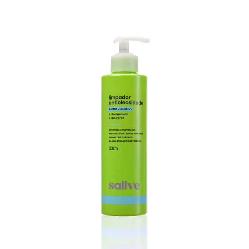 Limpador Antioleosidade Facial Sallve Ácido Glicólico 300ml - SALLVE