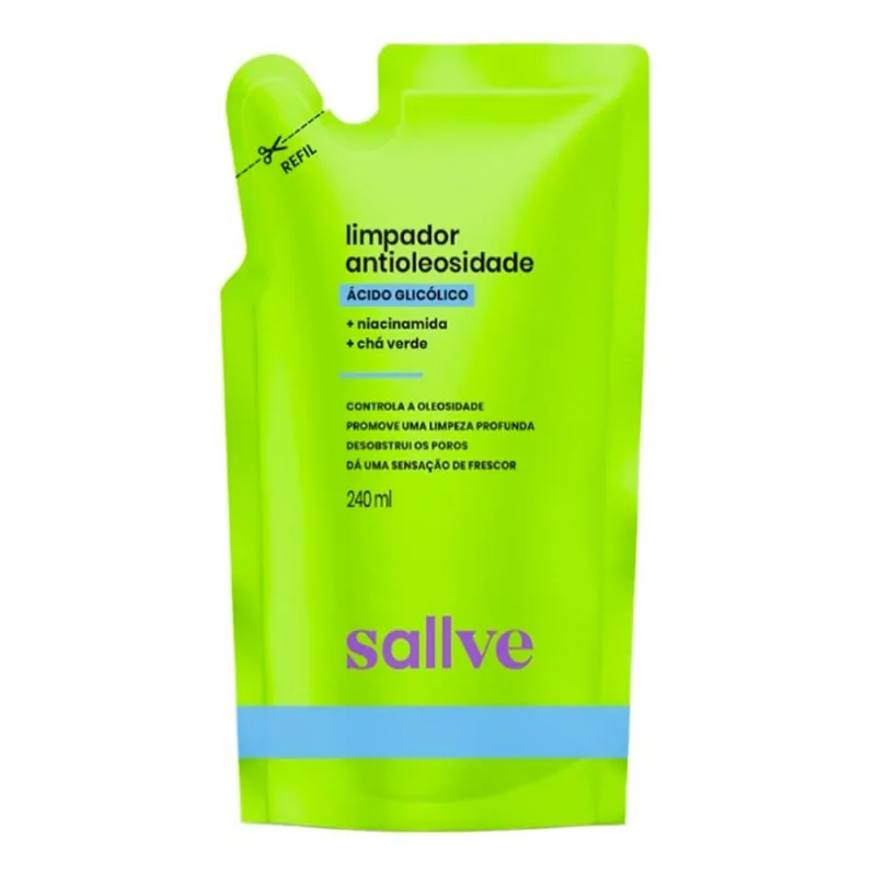 Limpador Facial Sallve Antioleosidade 240ml Refil - Sallve