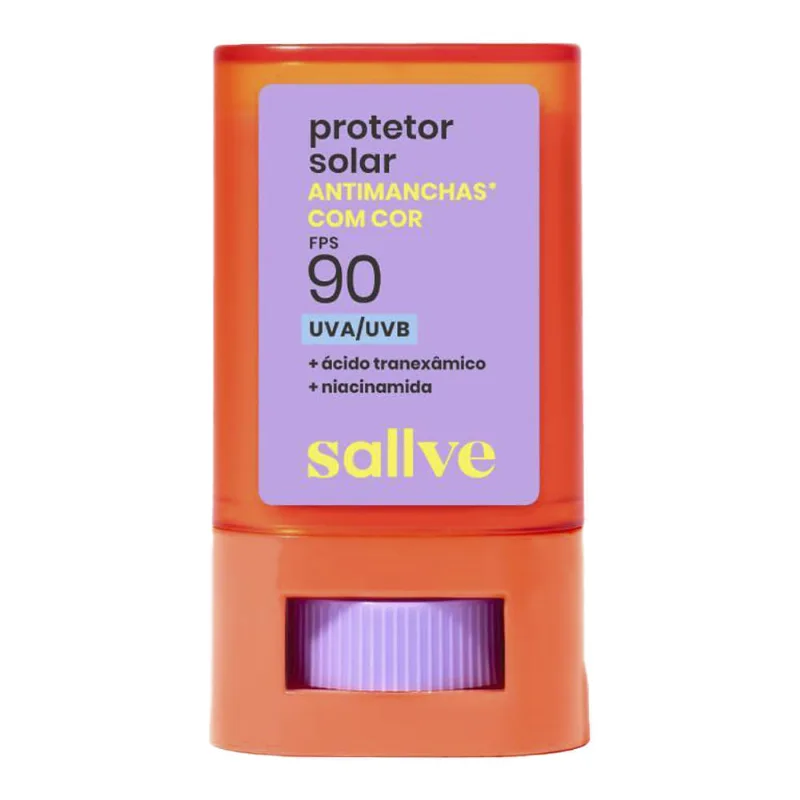Protetor Solar Facial Sallve FPS 90 Antimanchas Cor 7 15g Bastão - Sallve