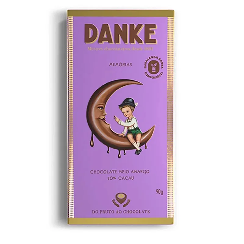 Chocolate em Barra Danke Meio Amargo 63% Cacau 90g