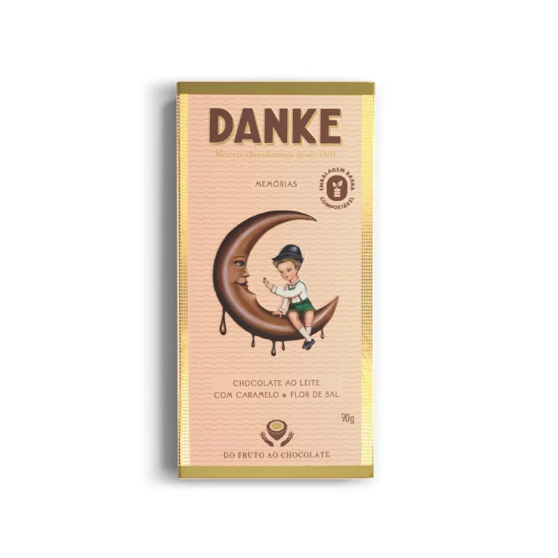 Chocolate em Barra Danke ao Leite Caramelo e Flor de Sal 90g - Danke