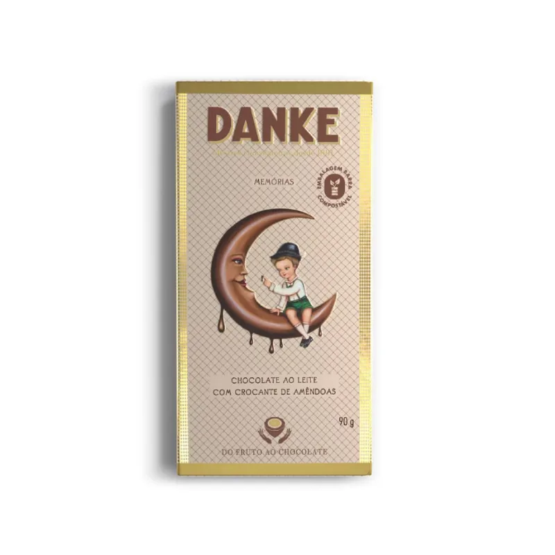 Chocolate em Barra Danke ao Leite Amêndoas 90g - Danke