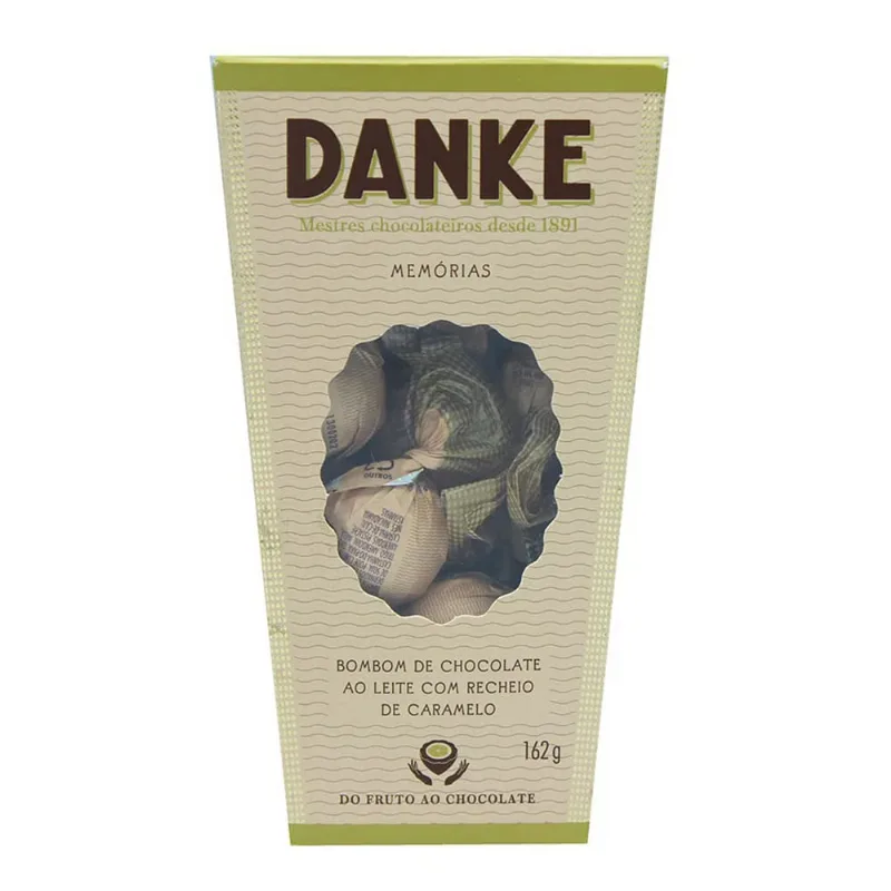 Bombom Danke Chocolate Meio Amargo c/ Recheio de Avelã Crocante Caixa162g - Danke