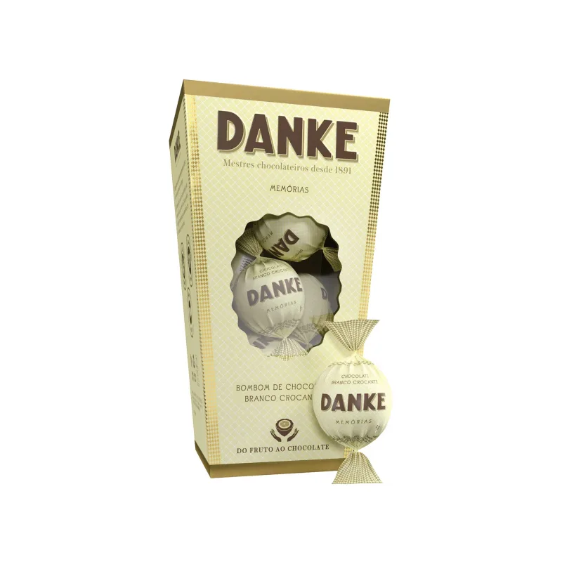 Bombons Chocolate Branco Crocantes Danke 162g - Danke