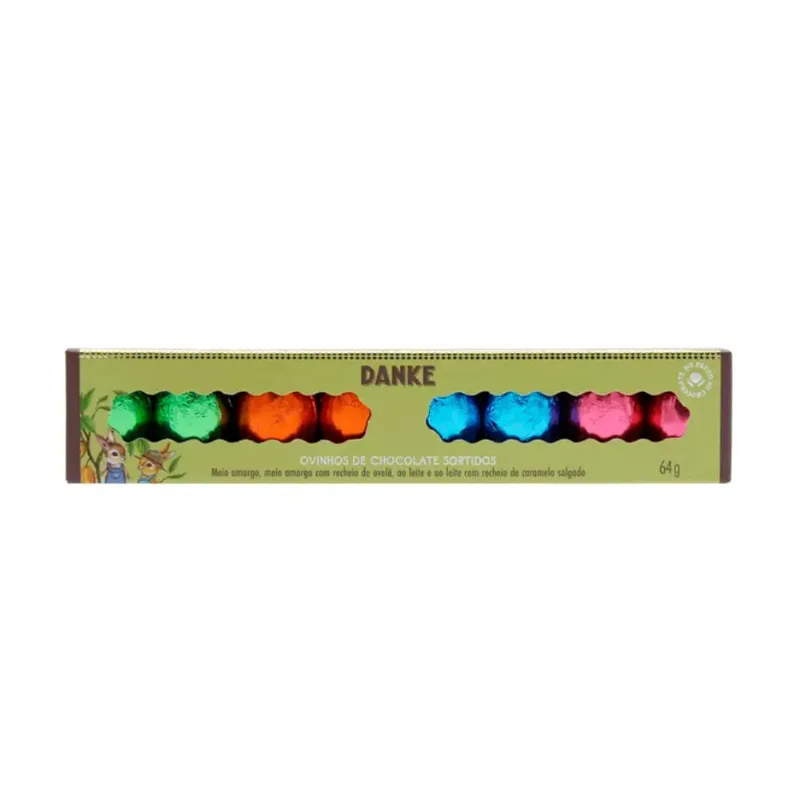 Ovinhos de Chocolate Danke Adulto Meio Amargo Sortido 64g