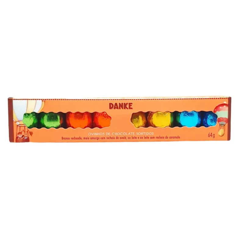 Ovinhos de Chocolate Danke Infantil Meio Amargo Sortido 64g