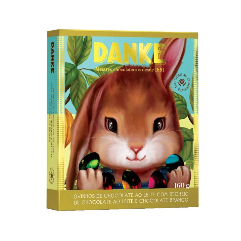 Ovinhos de Chocolate Ao Leite Danke e Chocolate Branco Caixa 160g - Danke