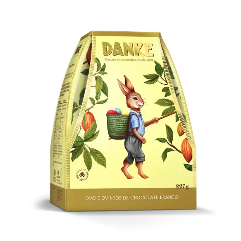 Ovo de Chocolate Ao Leite Danke Chocolate Branco 227g c/ 6 Ovinhos - Danke