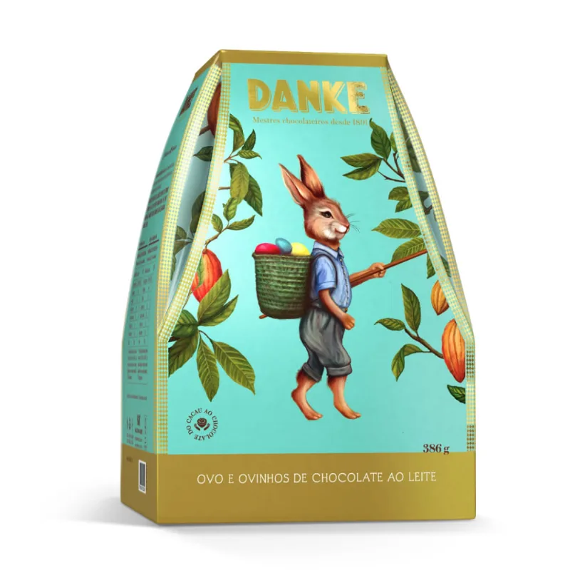Ovo de Chocolate Danke Ao Leite c/ 8 Ovinhos 386g - Danke