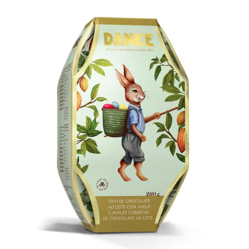 Ovo de Chocolate Danke Ao Leite Crocante Avelã 260g - Danke