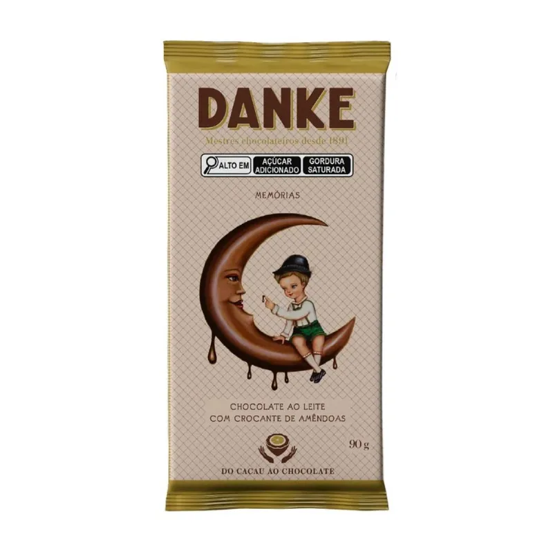 Chocolate Barra ao Leite com Crocante de Amêndoas Danke 90g