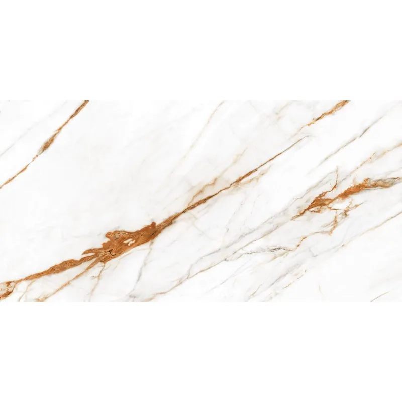 Porcelanato Damme 62x121cm PR12238 Calacata Oro Lux Marmorizado Branco Polido Retificado Classe A