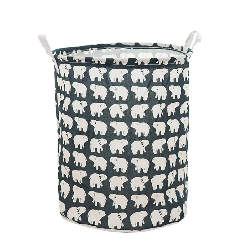 Cesto De Roupa Suja Com Estampa De Ursos