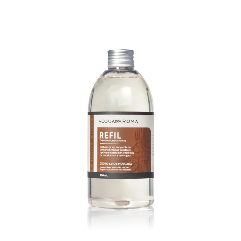 Difusor Varetas Dia a Dia Refil 500ml Cedro e Noz Moscada Cedro e Noz Moscada