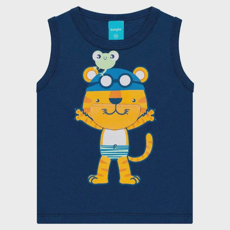 Camiseta Masculina Infantil Kamylus com Estampa Divertida