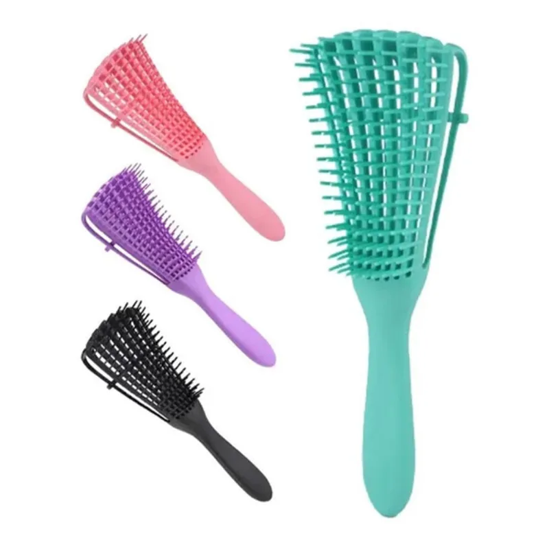 Escova Para Cabelo Cacho Pente Polvo - Rosa