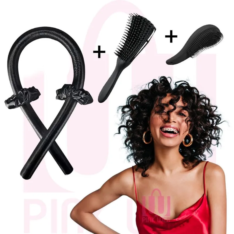 Kit Modelador De Cetim + Escova Polvo + Escova Mágica Mdc-02